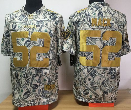 Nike Raiders #52 Khalil Mack Dollar Fashion Men's Stitched NFL Elite Jersey